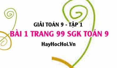 Giải bài 1 trang 99 SGK Toán 9 tập 1